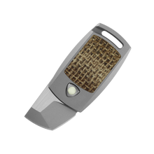 Load image into Gallery viewer, IMP - MagnaCut - Titanium + Brown Burlap Micarta
