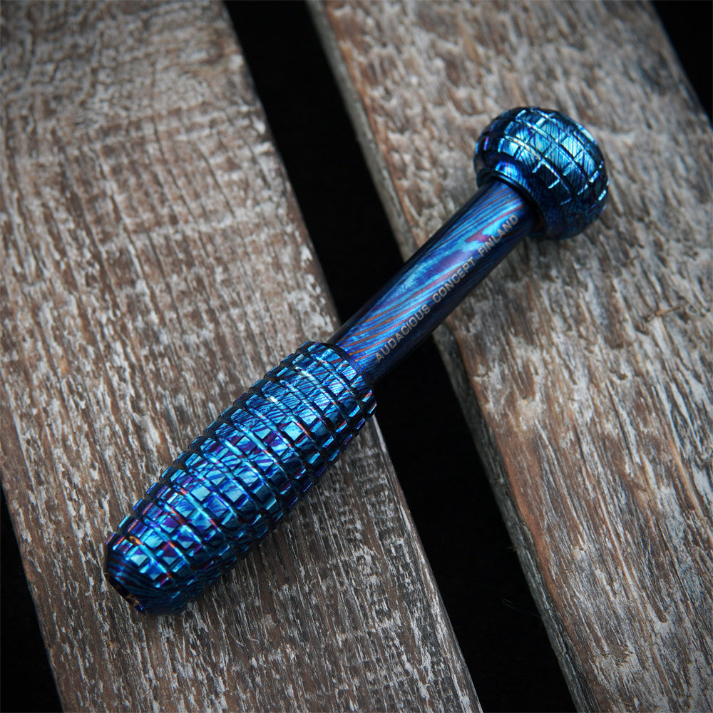 Ansø Knife Tool Titanium Damascus - Blue