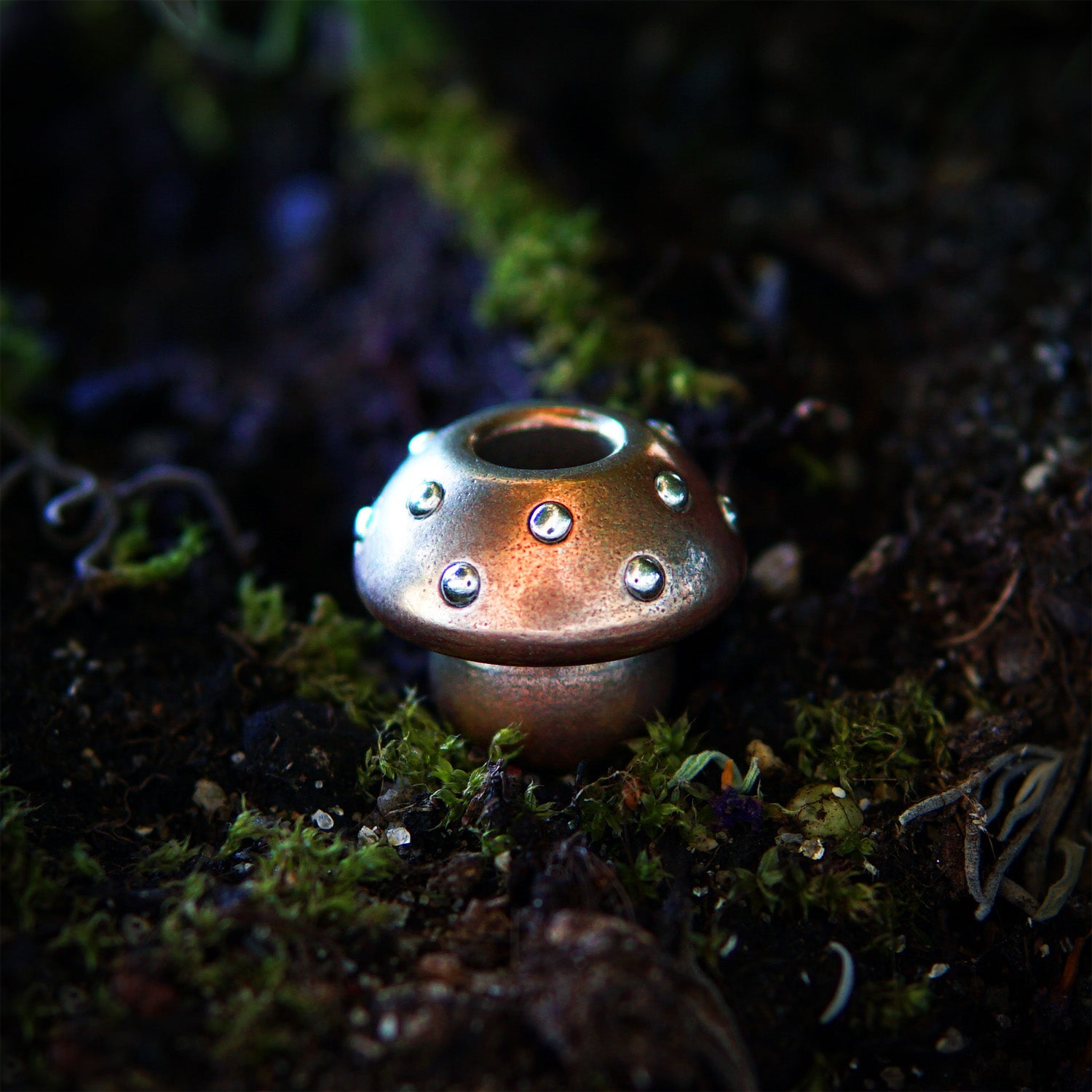 Amanita Bead - Copper & Silver