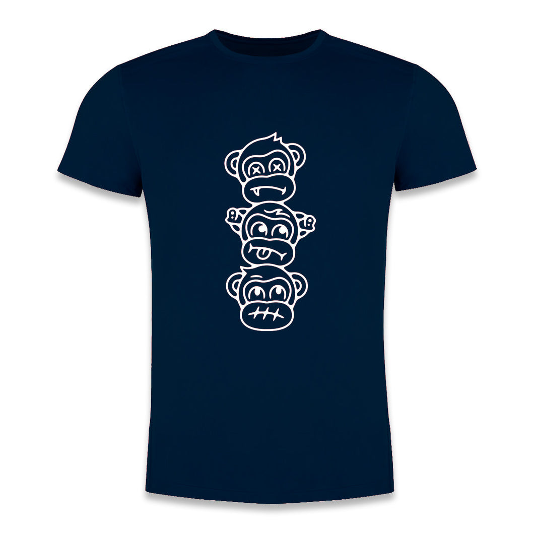 T-Shirt Three Wise Monkeys - Dark Blue