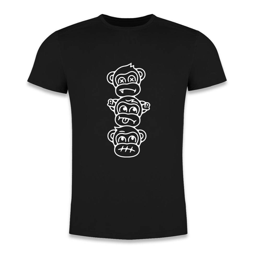 T-Shirt Three Wise Monkeys - Black